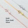 Y0067 925 Sterling Silver Box-chain O-shape Chain Gold Silver Chain Necklace